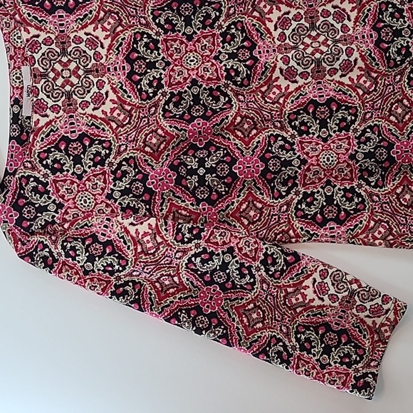 WISP Women's Orange/Cream/Black Sheath Polyester/Spandex Dress -‎ Size 14 - Picture 4 of 7